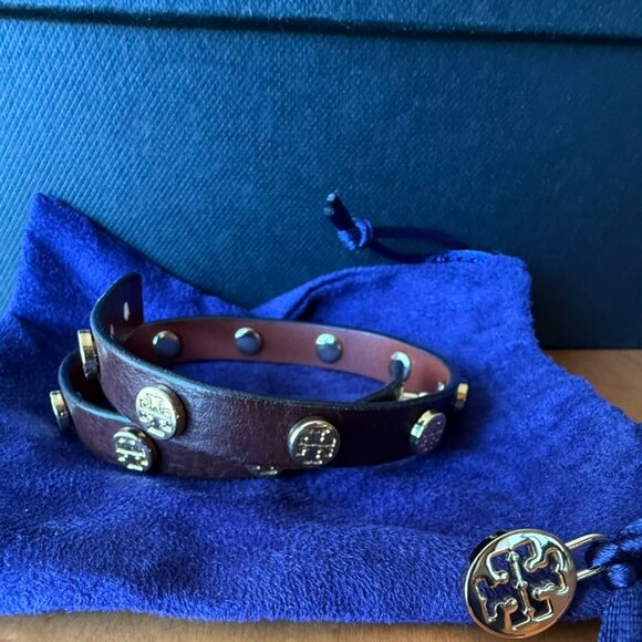 Tory Burch brown and gold leather wrap bracelet - Picture 7 of 7